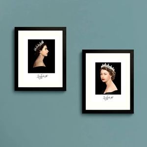 Queen Elizabeth II Crowned  Color Portrait Set 11x8.5 Premium Poster Prints
